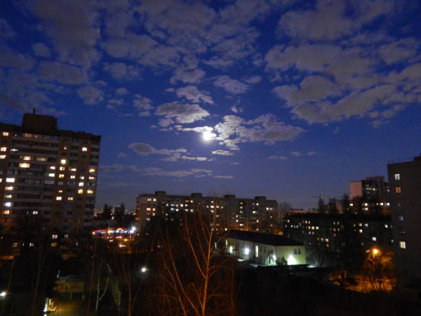 istock Full moon night landscape dark sky 1137361066