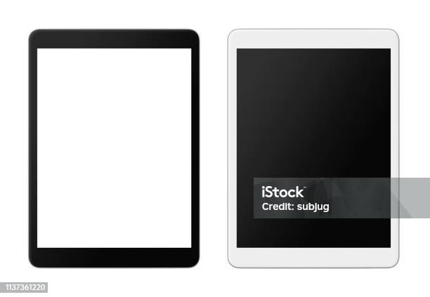 Digital Tablets Stock Photo - Download Image Now - Digital Tablet, High Angle View, Gray Color