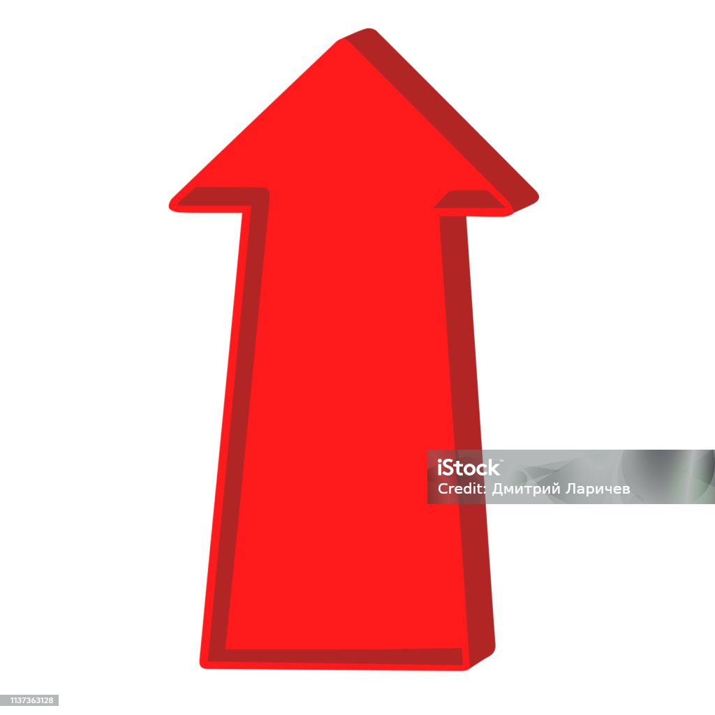 Red Arrow Pointing Up On A White Background Stock Illustration ...