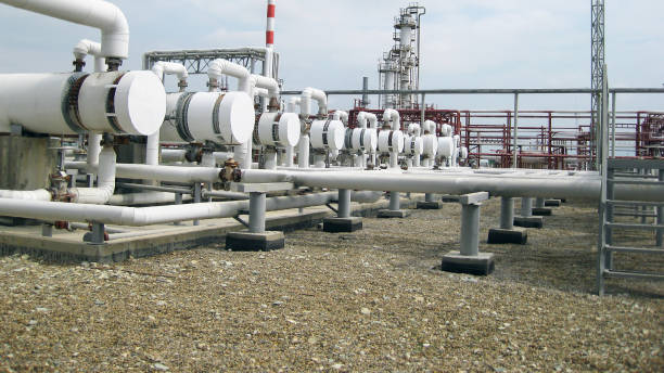 istock Heat exchangers in a refinery 1137366039