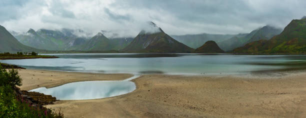 istock Lofoten fjords night panorama 1137373497