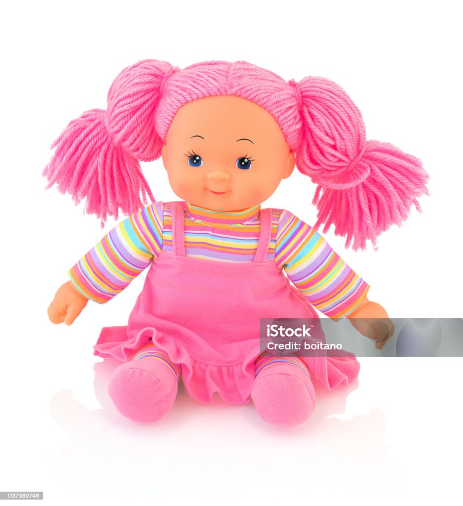 Búp Bê Sang Trọng Màu Hồng Được Cô Lập Trên Nền Trắng Với Hình Ảnh ...
