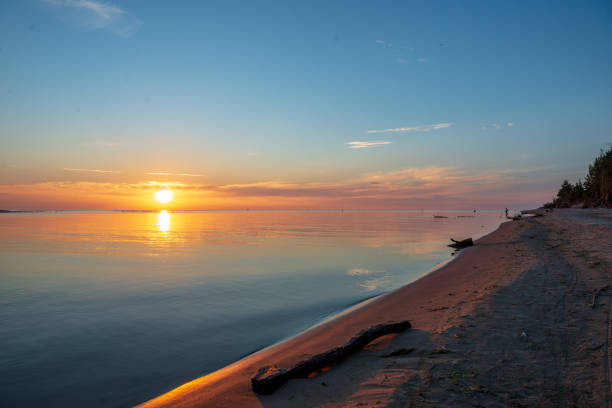 istock calm sunset with no wind on the lake 1137380900