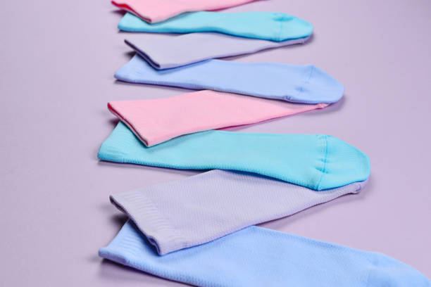 istock Colorful collection of cotton socks. 1137382568