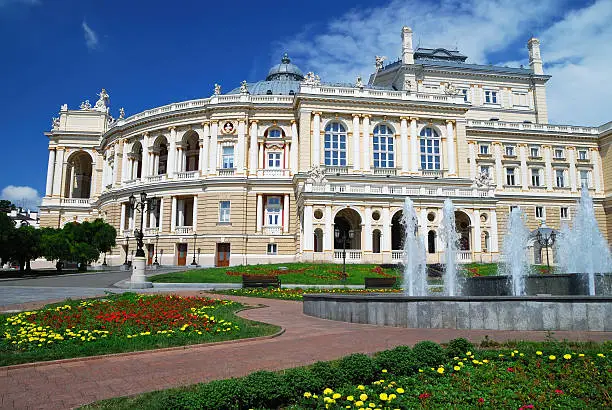 Building of public opera theater in Odessa, Ukraine