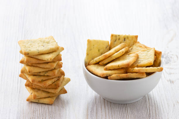 istock Dry salty cracker cookies in bowl 1137382883
