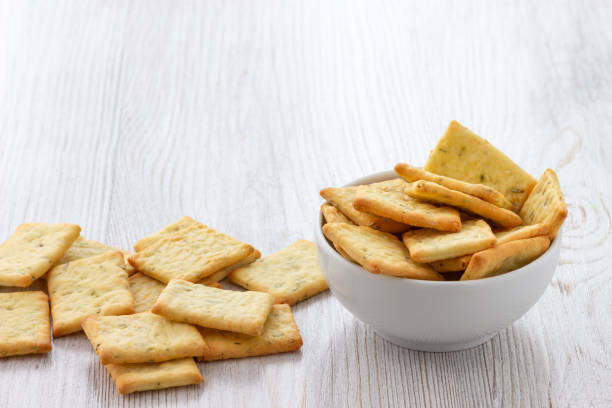istock Dry salty cracker cookies in bowl 1137383193