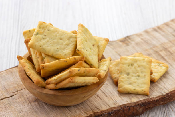 istock Dry salty cracker cookies in bowl 1137383319