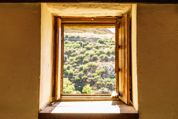 istock Window frame made of wood. 1137384808
