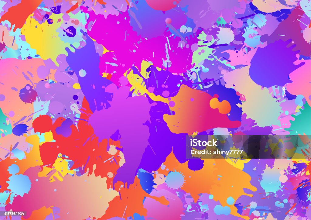 Random Color Paint Background Pattern Colorful Seamless Pattern Background With Art Paint Drops Spots Stock ...