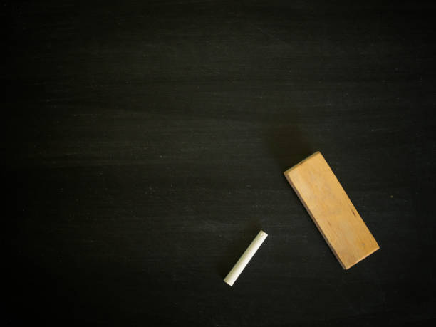 istock Blank blackboard , chalk and eraser. 1137385560