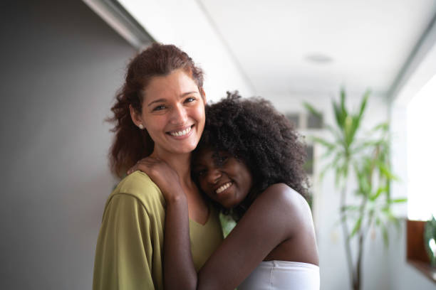 istock Lesbian couple at home 1137386075
