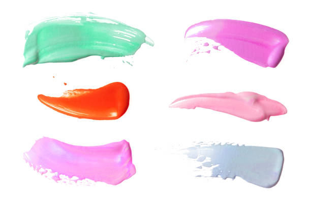 istock Abstract acrylic color brush stroke. Isolated on white. Collection. 1137387173