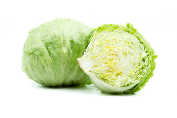 istock Iceberg lettuce isolated on white background 1137387606