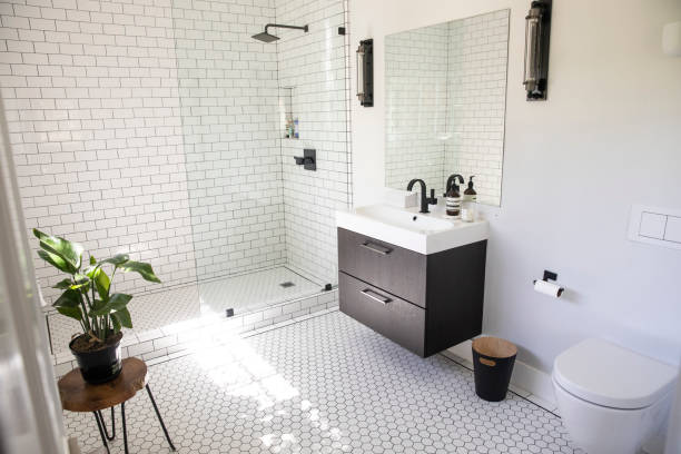 pusta luksusowa łazienka - contemporary bathroom zdjęcia i obrazy z banku zdjęć