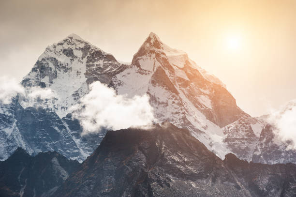 istock Himalaya mountains at sunset, Nepal 1137389091