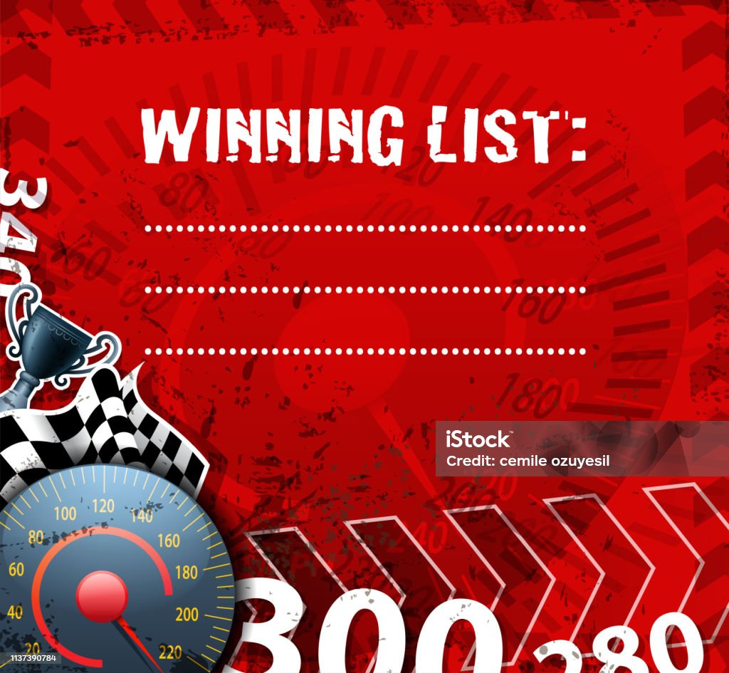 Sweeps Races Sign Racing Winning Sign Stock Illustration - Download Image Now ...