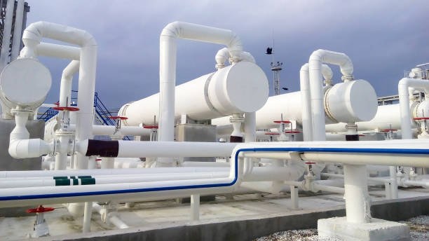 istock Heat exchangers in a refinery 1137398055