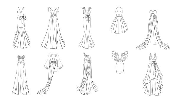 prom dresses coloring pages Printable Prom Dress and Tuxedo Coloring Page
