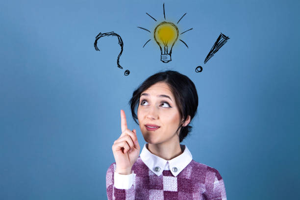 istock woman pointing finger idea 1137398857