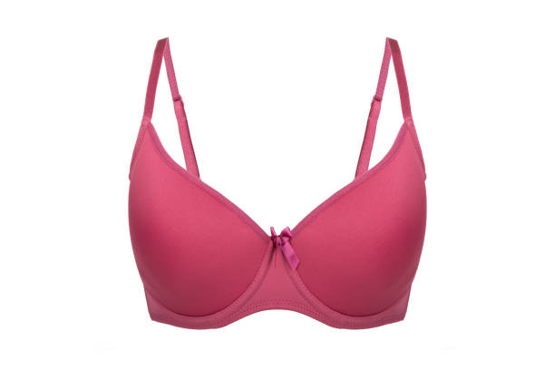 istock Beautiful pink bra isolated on white background 1137399474