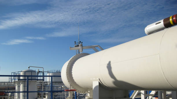 istock Heat exchangers in a refinery 1137400485