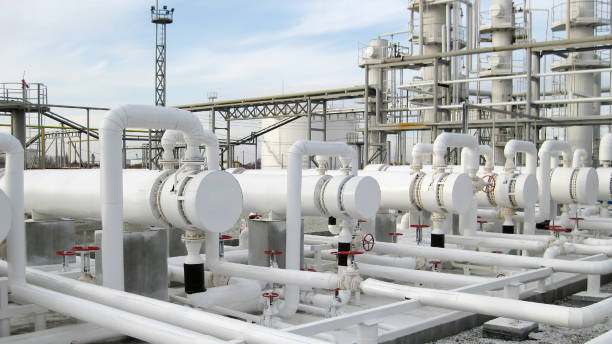 istock Heat exchangers in a refinery 1137400496