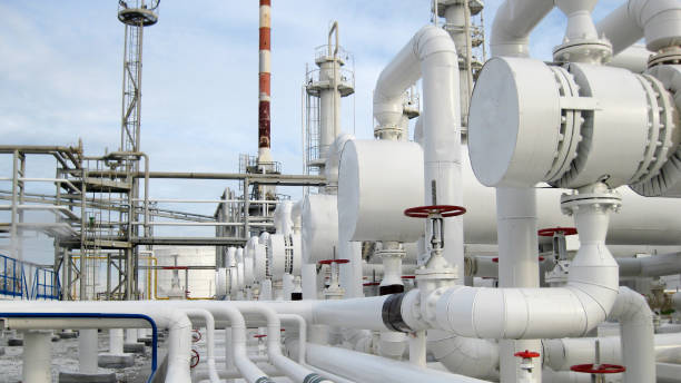 istock Heat exchangers in a refinery 1137400506