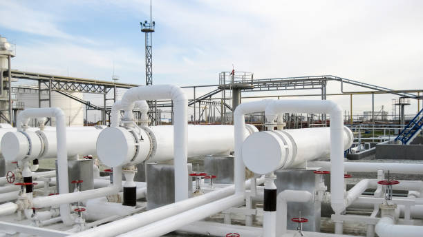 istock Heat exchangers in a refinery. The equipment for oil refining 1137400521