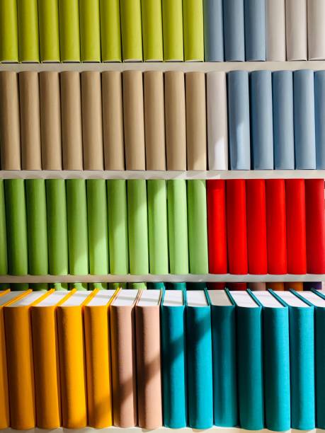 istock Colorful generic books in white shelves 1137400965