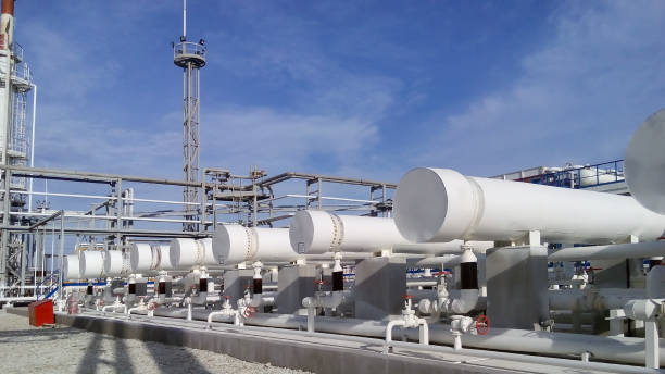istock Heat exchangers in a refinery 1137402621