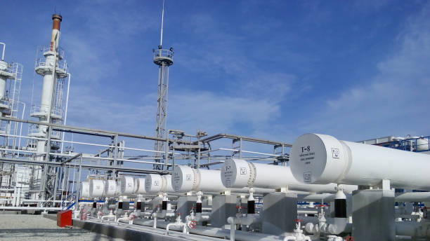 istock Heat exchangers in a refinery 1137402627