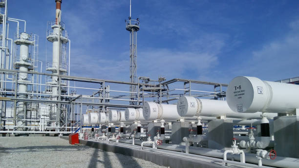 istock Heat exchangers in a refinery 1137402629