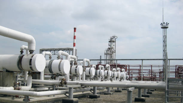 istock Heat exchangers in a refinery 1137404804