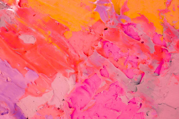istock Abstract art background. Oil painting on canvas. Multicolored bright texture 1137408160
