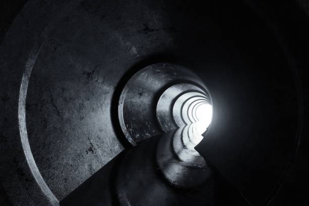 istock 3d rendering of concrete round tunnel with light at the end 1137411830