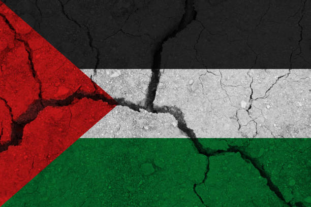 istock palestine flag on the cracked earth 1137412117