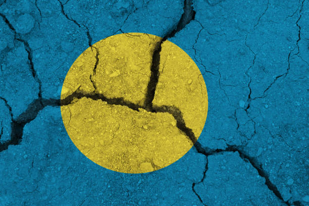 istock Palau flag on the cracked earth 1137412119