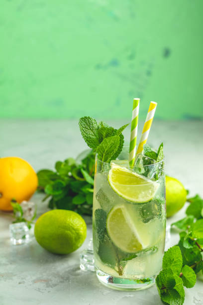 istock Mojito cocktail with lime and mint in highball glass 1137412859