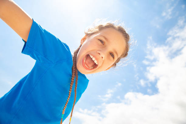 Excited Little Girl on Bach Vacation
