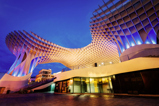 Metropol Parasol (by architect Jurgen Mayer H) Square in the center of Sevilla, Spain, taken in September 2015