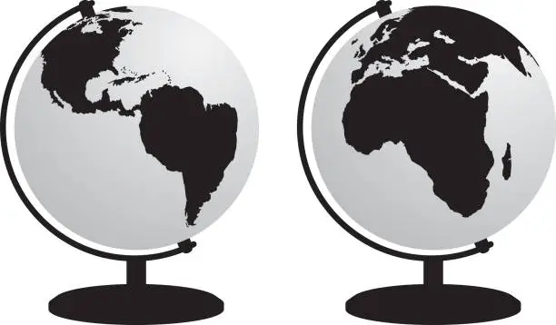 Vector illustration of Globe Silhouette