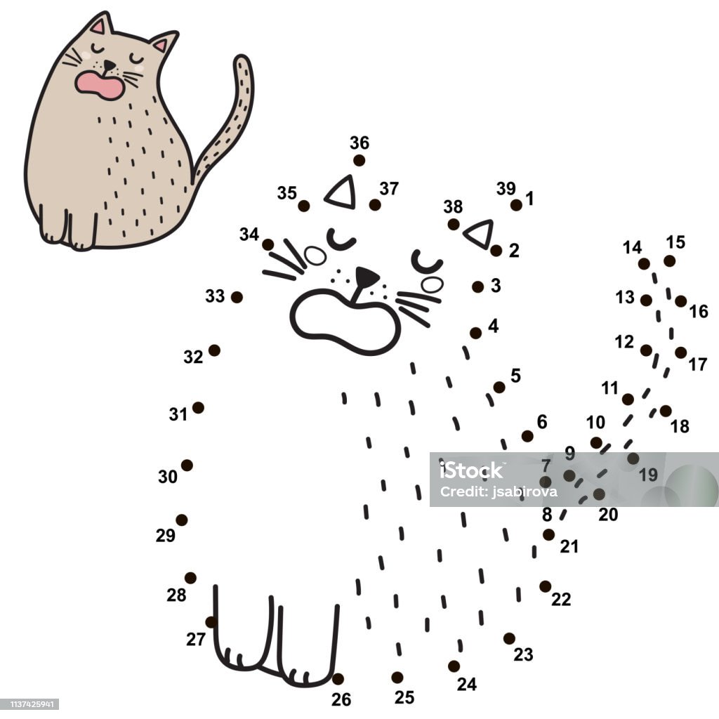 Connect The Dots And Draw A Funny Cat Saying Meow Stock Illustration - Download Image Now - Connection, Domestic Cat, Spotted - iStock Connect The Dots And Draw A Funny Cat Saying Meow Stock Illustration - Download Image Now - Connection, Domestic Cat, Spotted - iStock