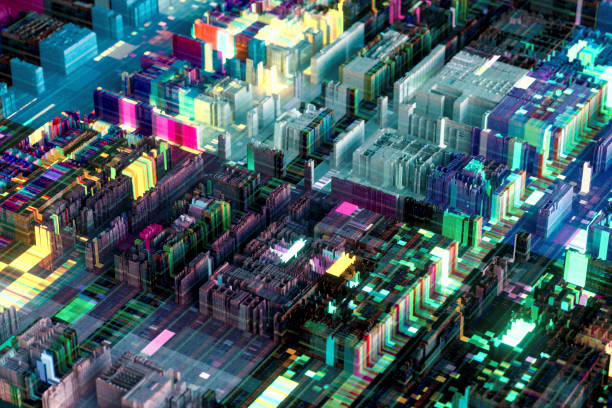 istock Glowing futuristic cityscape 1137439236