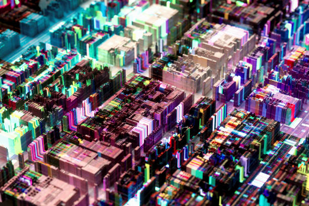 istock Glowing futuristic cityscape 1137439479