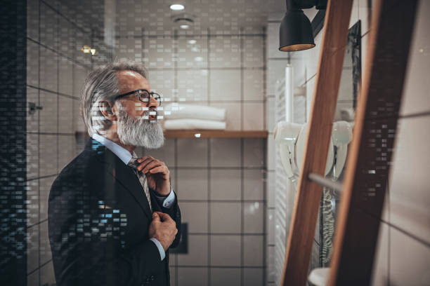 businessman dressing up