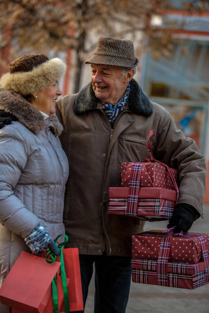 istock Lovely senior couple shopping together 1137444331