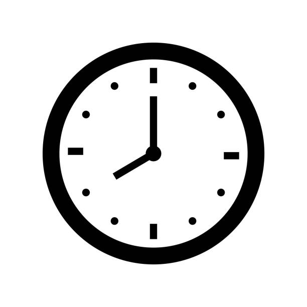 wektor konturu ikony o ósmej godzinie - clock number 8 oclock time stock illustrations