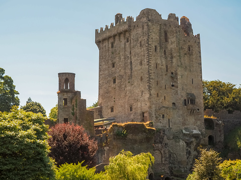 Cork/Ireland-June 26th, 2019: The Blarney Castle on a very warm sunny day in June. This was taken on the hottest day ever in Ireland.