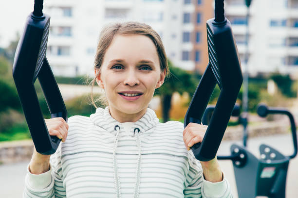 istock Positive sporty woman resting between exercises 1137465391